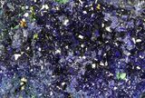 Sparkling Azurite Crystal Cluster with Malachite - Laos #69722-2